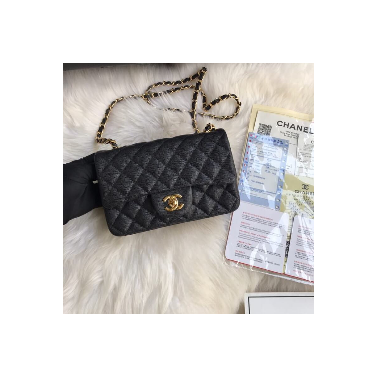 Chanel Caviar Calfskin 20cm Classic Flap Bag 1116 Black