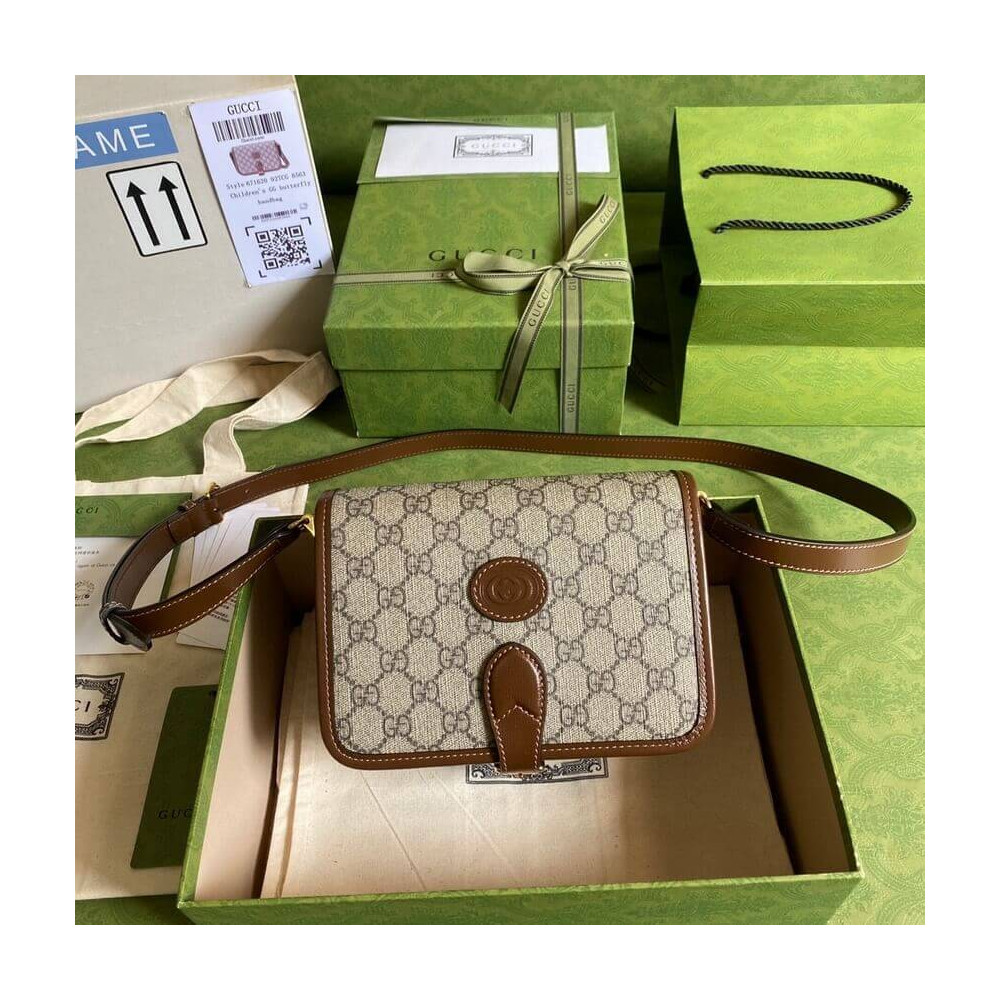 Gucci Mini Shoulder Bag with Interlocking G in GG Supreme 671620