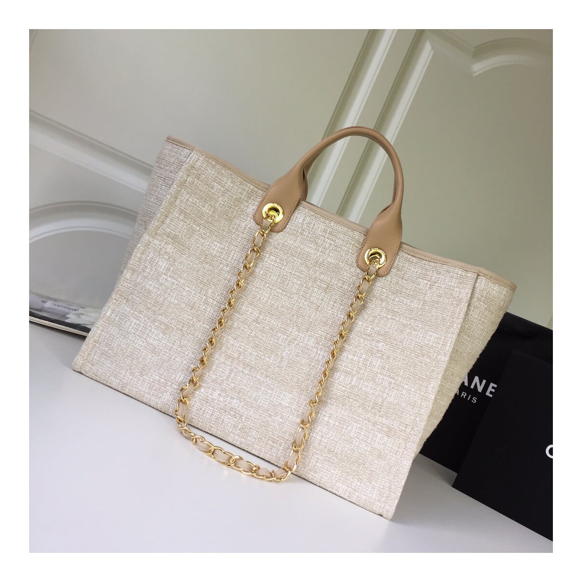 Chanel Mixed Fibers Shopping Bag A66942