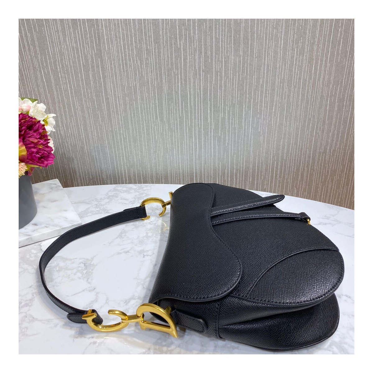 Christian Dior Saddle Bag in Grained Calfskin M0446