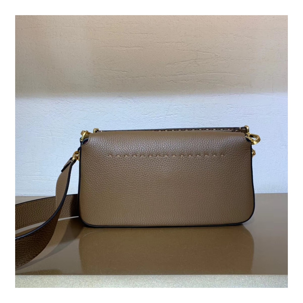 Fendi Grained Calfskin Baguette Bag 8BR600