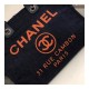 Chanel Deauville Tote 38cm Canvas Bag A66941 Denim Blue/Orange