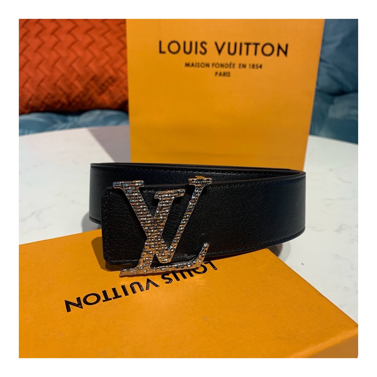 Louis Vuitton 40mm LV Mosaic Reversible Belt M0164U