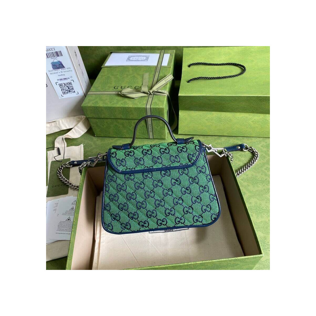 Gucci GG Marmont Multicolor Mini Top Handle Bag 583571