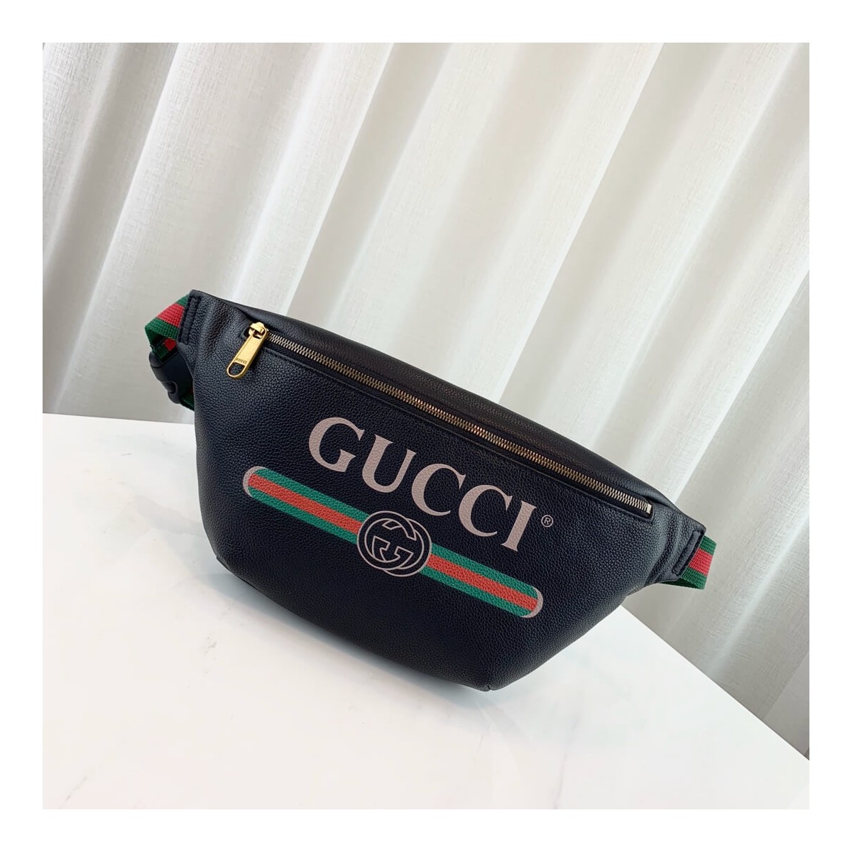 Gucci Print Leather Belt Bag 493869