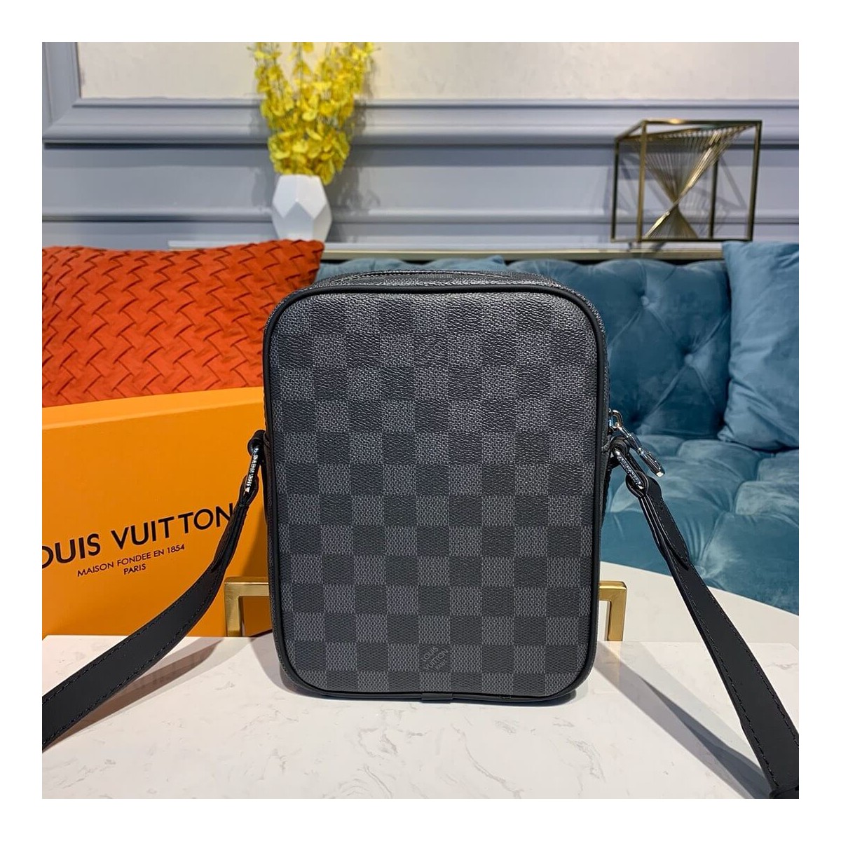 Louis Vuitton Damier Graphite Canvas Danube Slim PM N40239