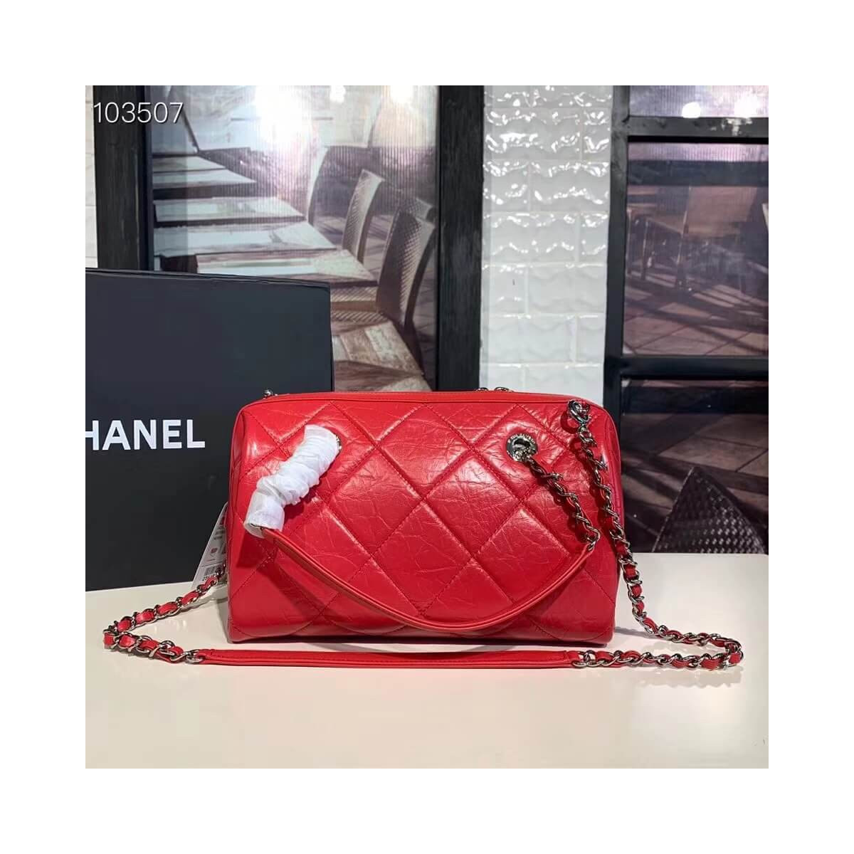 Chanel Small Bowling Bag in Calfskin AS1321