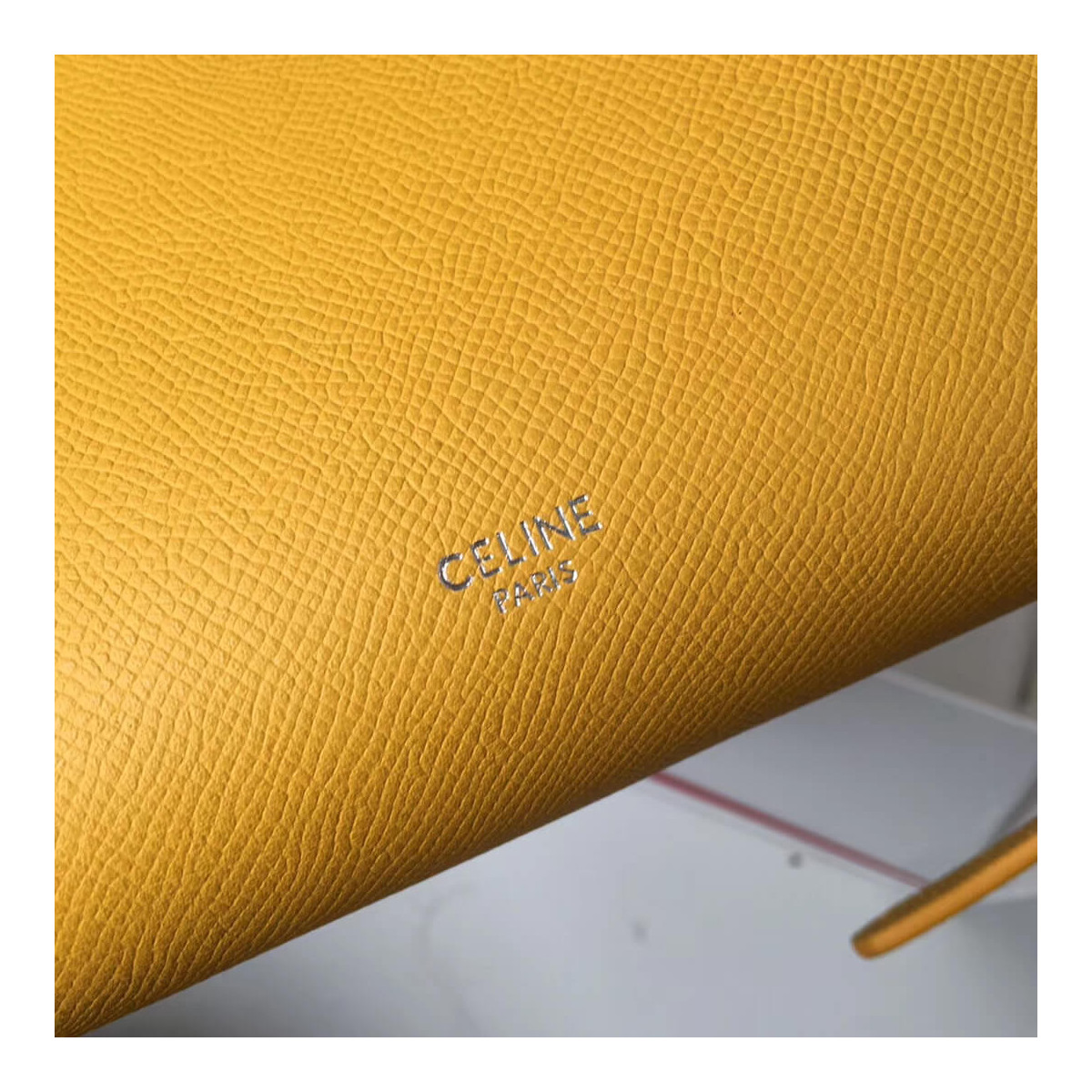 Celine Micro Belt Bag In Grained Calfskin 189153 Yellow