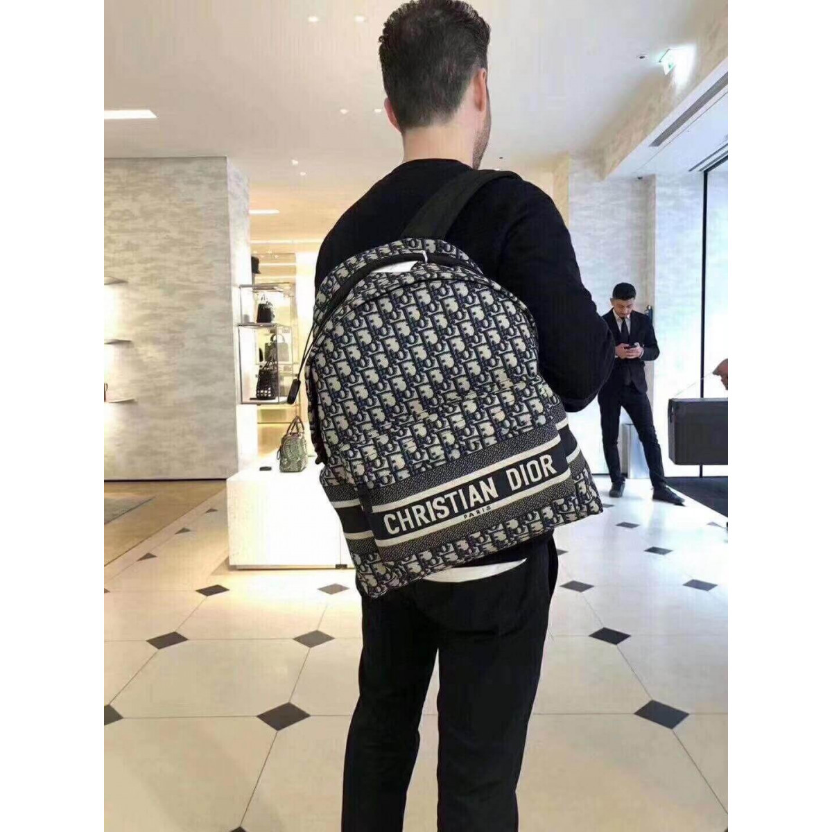 Christian Dior Oblique Jacquard Diortravel Backpack M6104