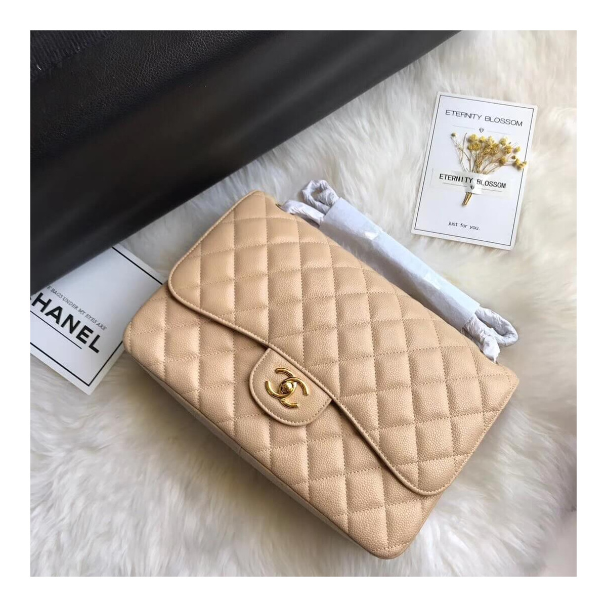 Chanel Caviar Calfskin 30cm Classic Flap Bag A01113