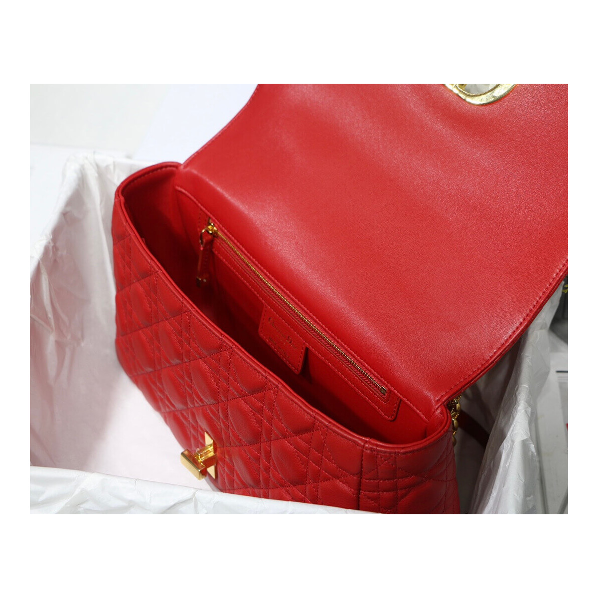 Dior Large Caro Bag in Supple Cannage Calfskin M9243