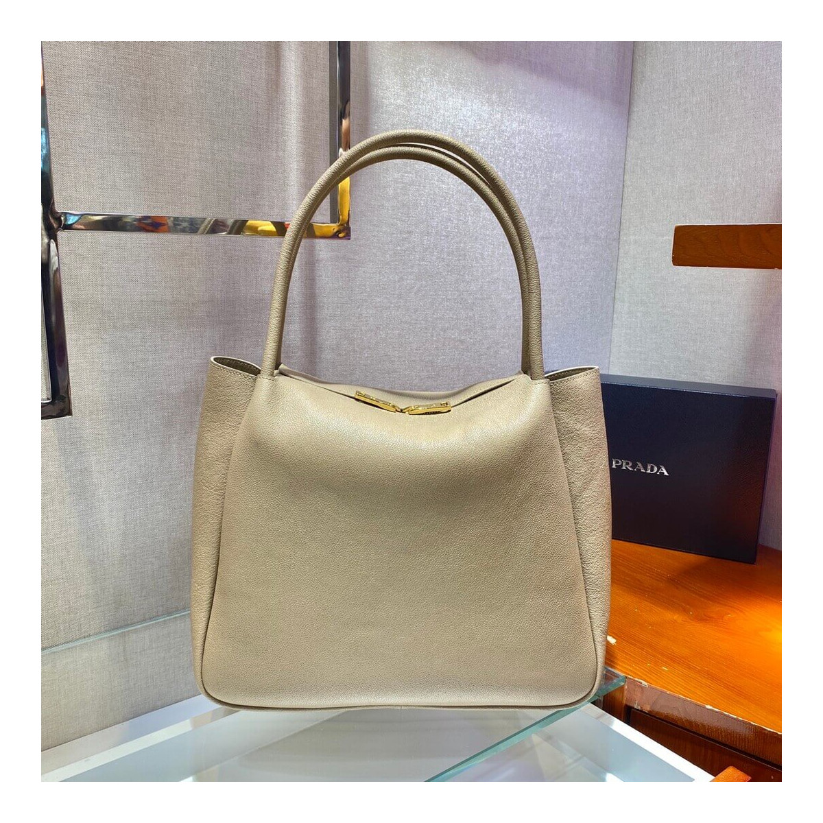 Prada Deerskin Leather Tote Bag 1BC142