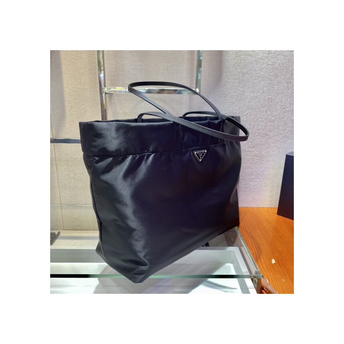 Prada Re-Nylon and Saffiano Leather Tote Bag 1BG107