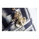 Dior Medium Blue D-Stripes Embroidery Lady D-Lite Bag M0565