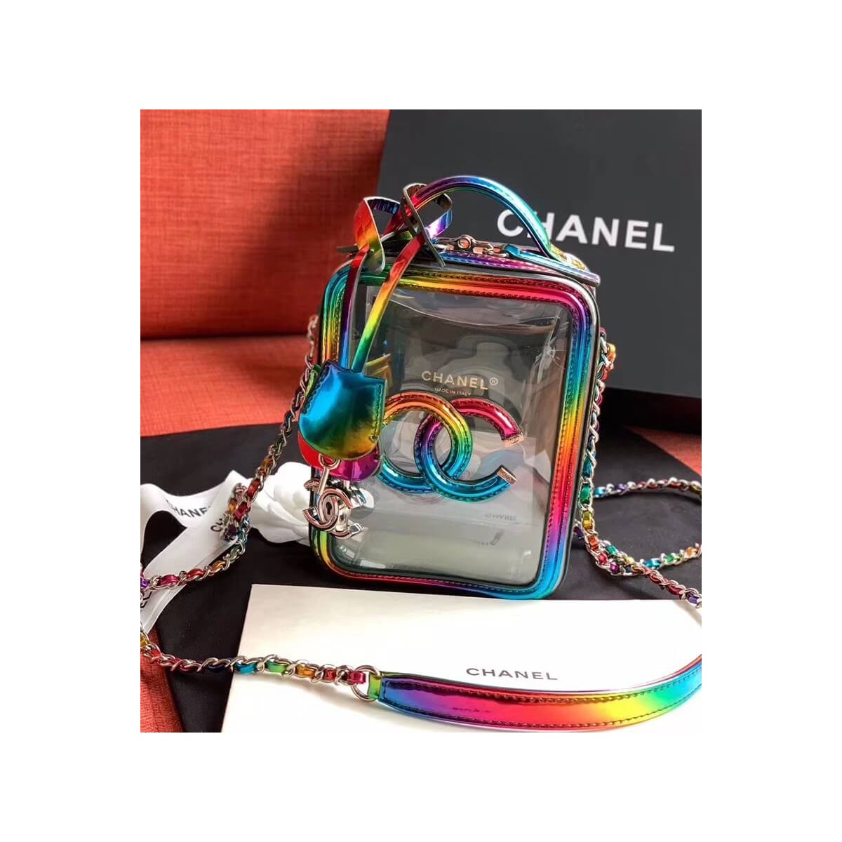 Chanel Vanity Case In Multicolour PVC AS0988