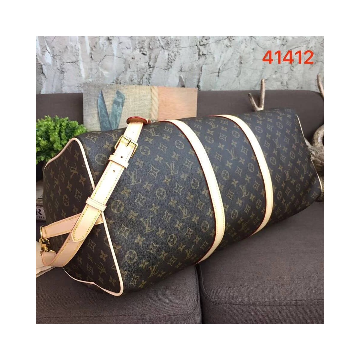 Louis Vuitton Monogram Canvas Keepall Bandouliere 55cm M41412