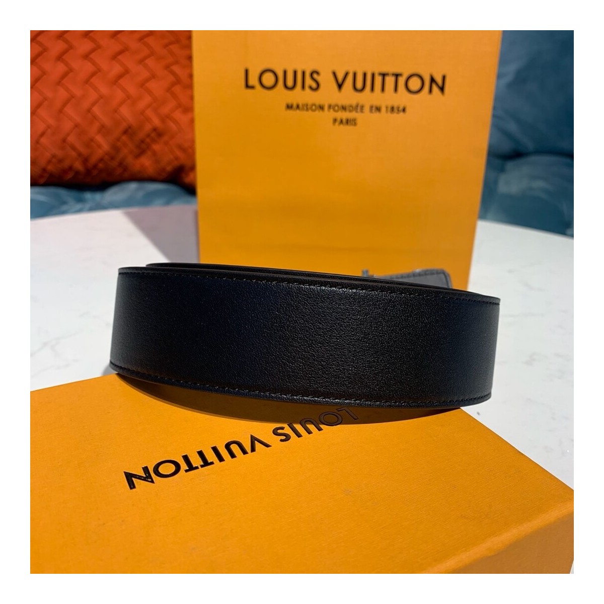 Louis Vuitton 40mm LV Mosaic Reversible Belt M0164U