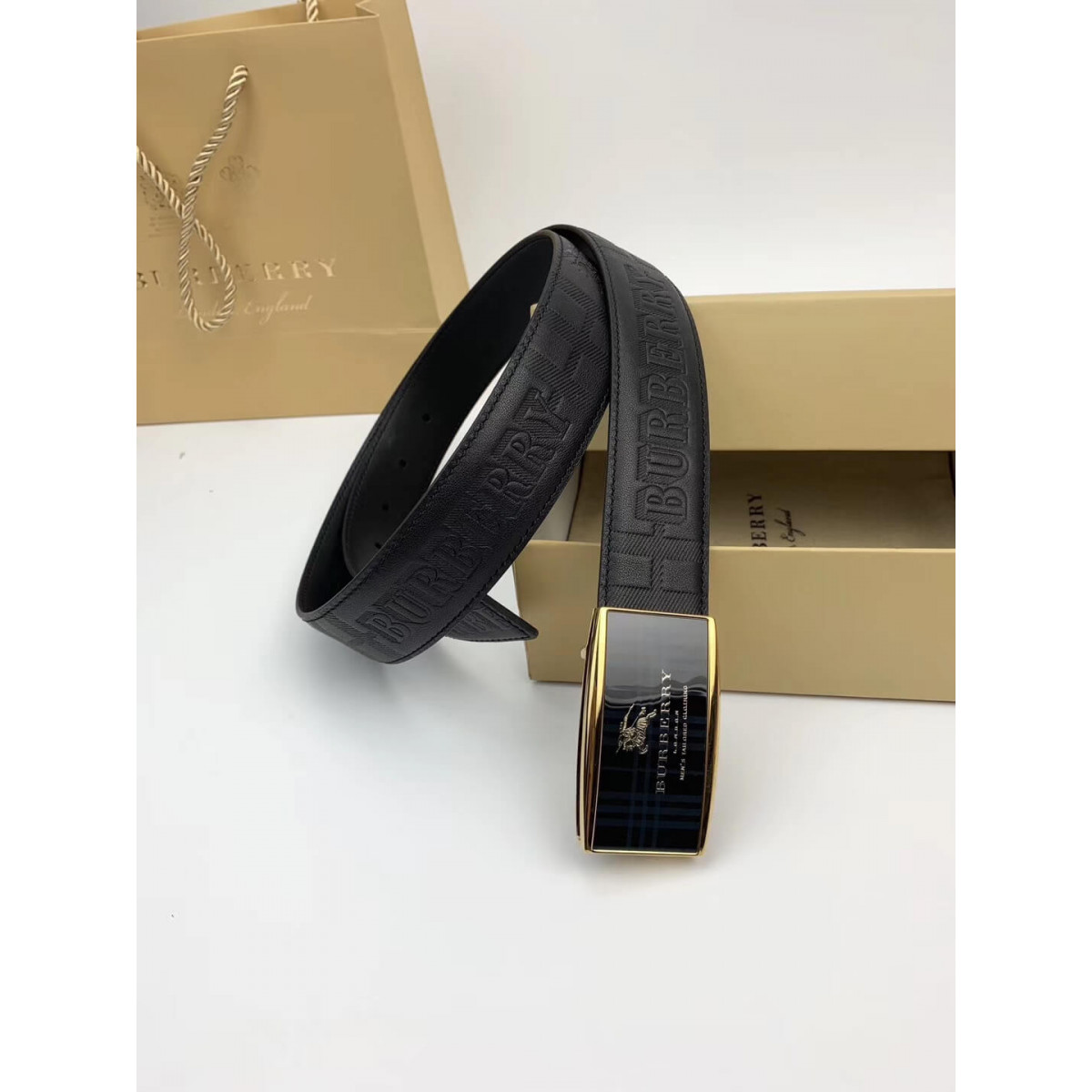 Burberry London Check Leather Belt 40749