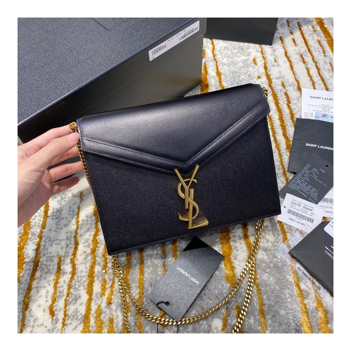 YSL Saint Laurent Cassandra Monogram Clasp Bag In Grain Leather 532750