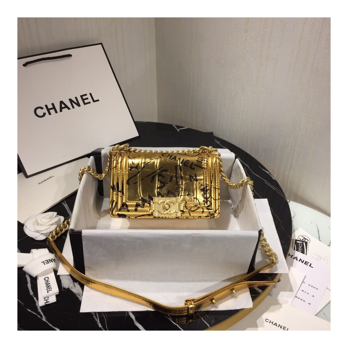 Chanel Crocodile Embossed Boy Chanel Handbag A67086