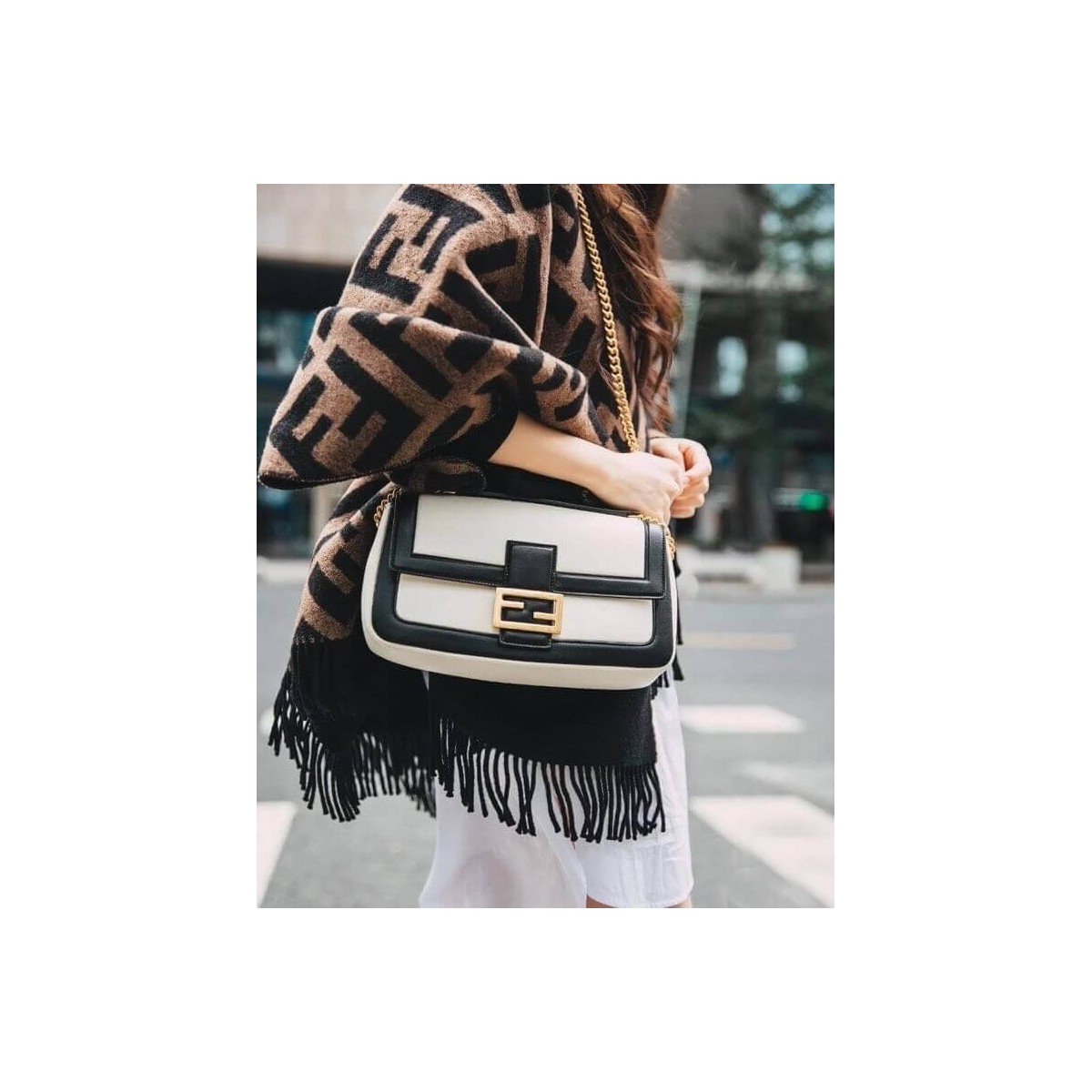 Fendi Baguette Chain Bag In Nappa Leather 8BR783