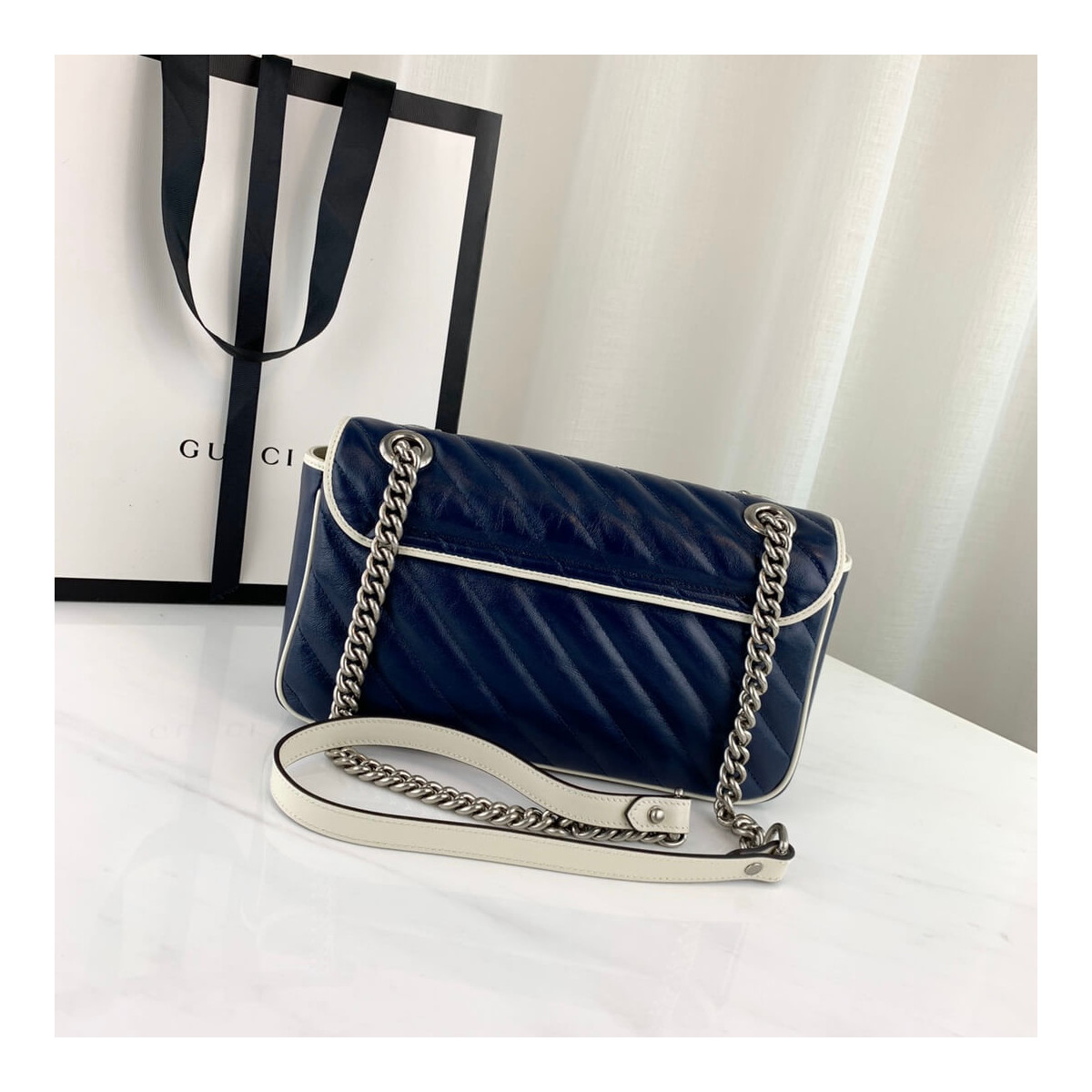 Gucci GG Marmont Small Shoulder Bag 443497 Blue