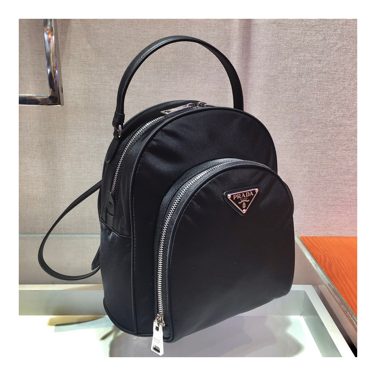 Prada Nylon And Saffiano Leather Backpack 1BZ3811