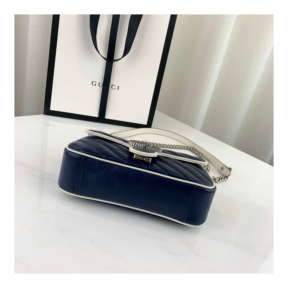 Gucci GG Marmont Matelassé Mini Bag 446744 Blue