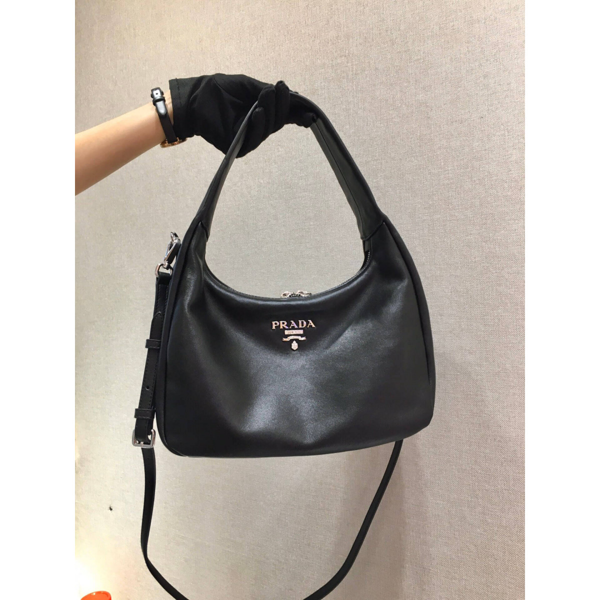 Prada Calf Leather Hobo Bag 26cm 1BC132