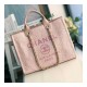 Chanel Deauville Tote 38cm Canvas Bag A66941 Poudre Pink