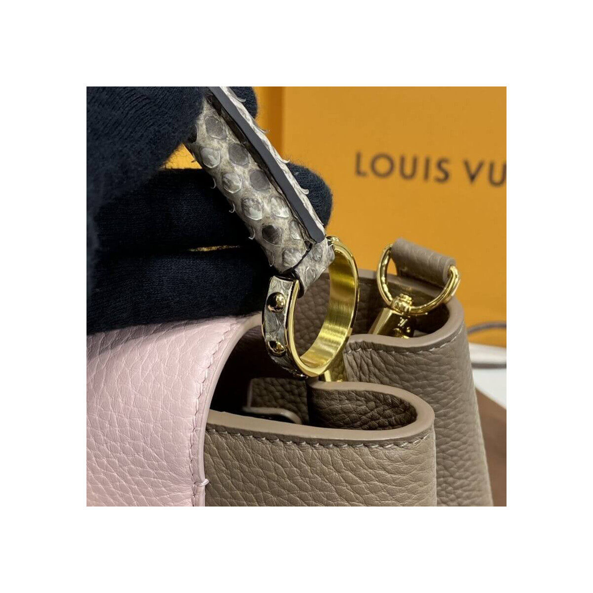 Louis Vuitton Taurillon Leather and Python Capucines BB M57539