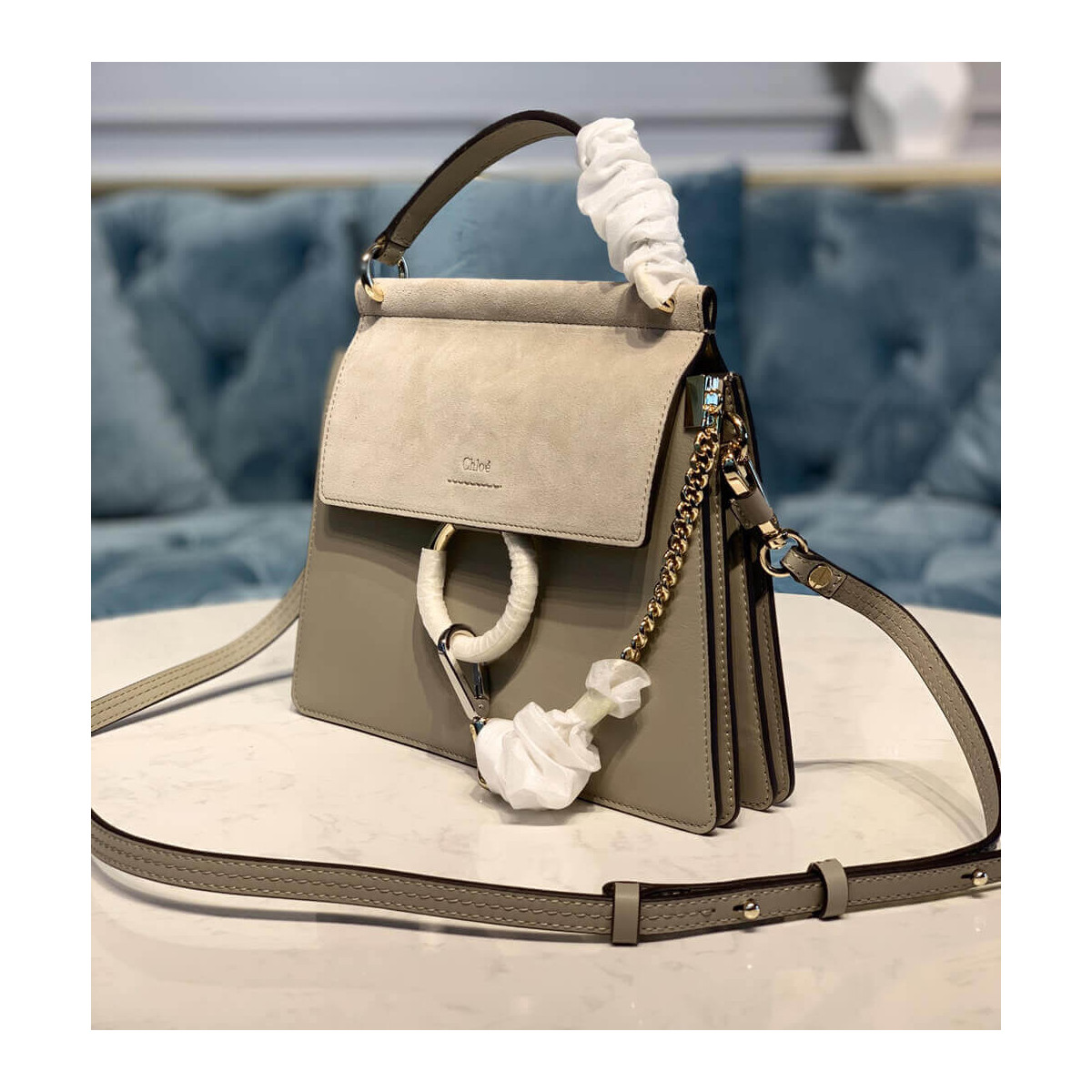 Chloe Faye Small Bag in Smooth &amp; Suede Calfskin S203