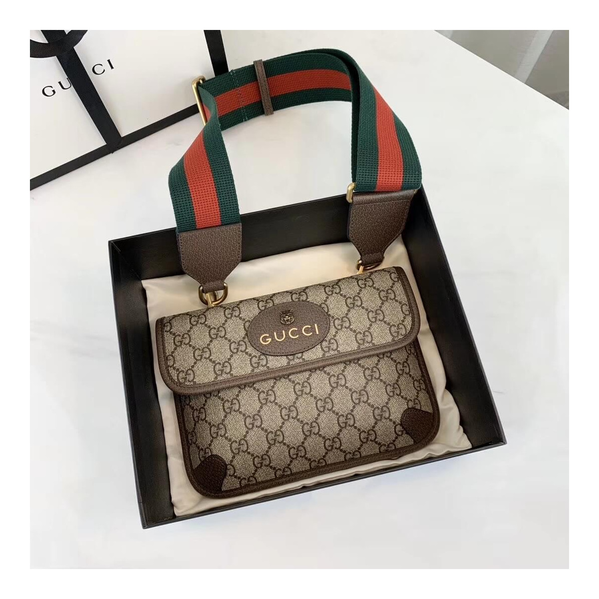 Gucci GG Supreme 489617 Coffee