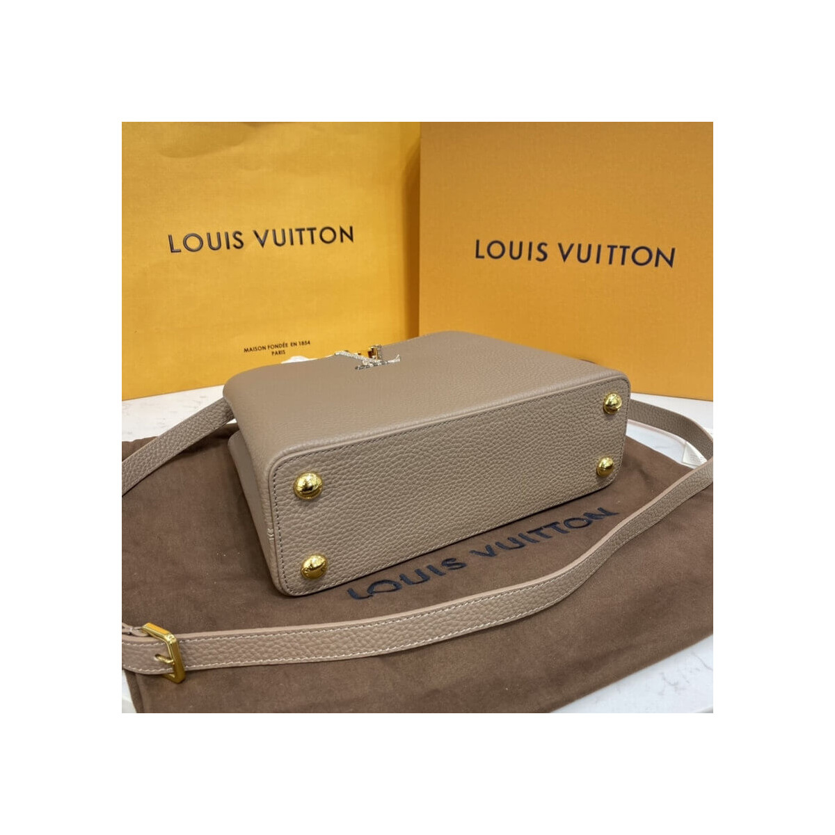 Louis Vuitton Taurillon Leather and Python Capucines BB M57539