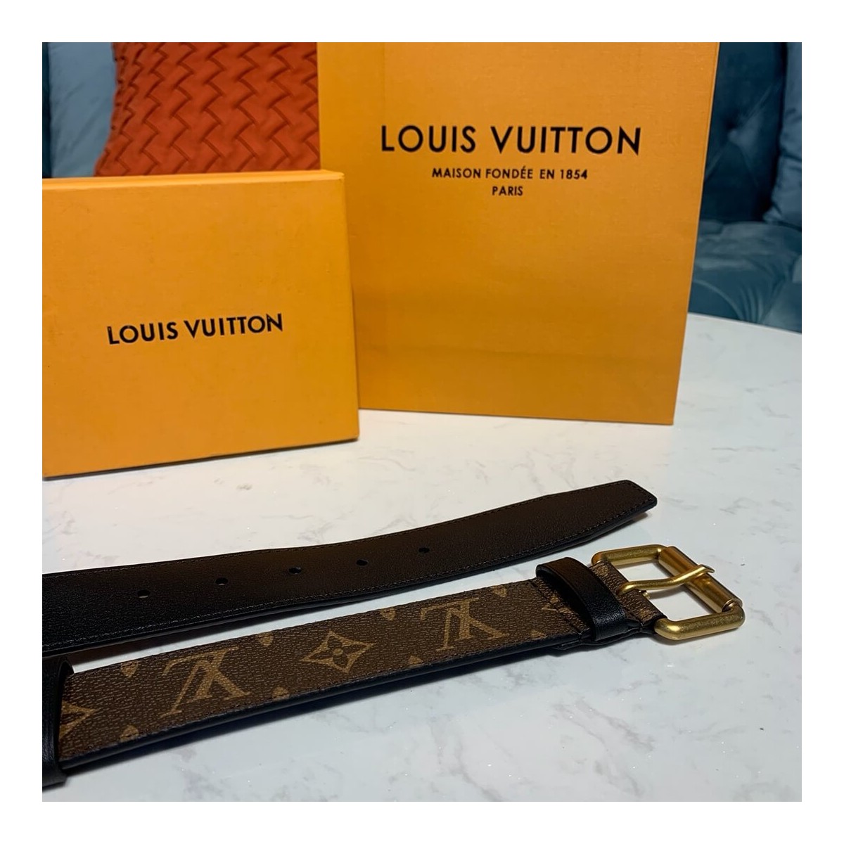 Louis Vuitton Signature Chain 35mm Belt M0180T