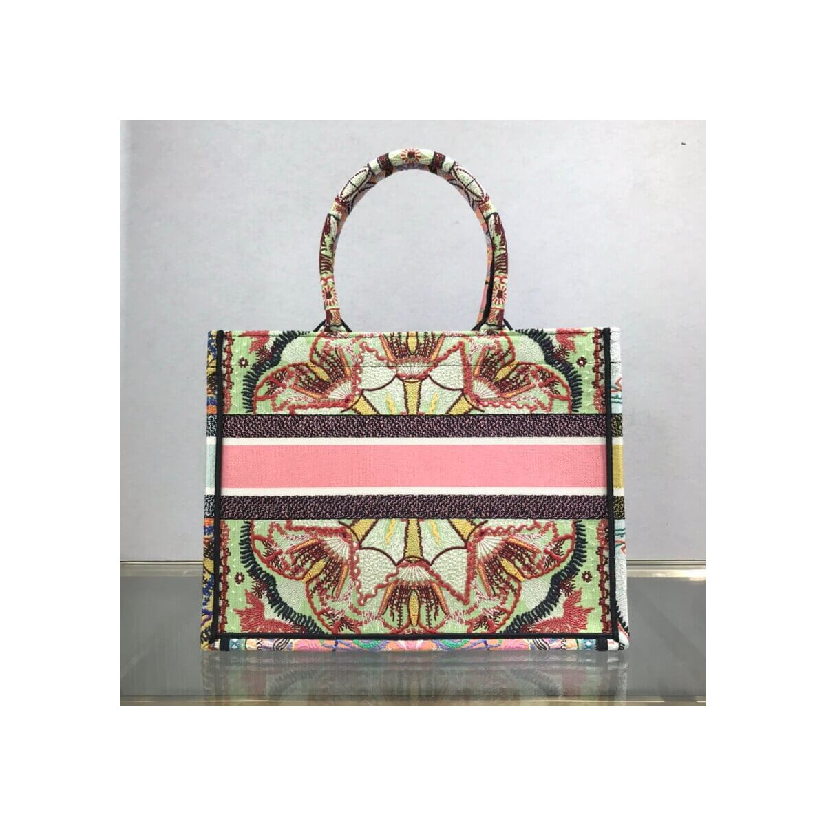 Dior Small Book Tote Multicolor In Lights Embroidery M1296