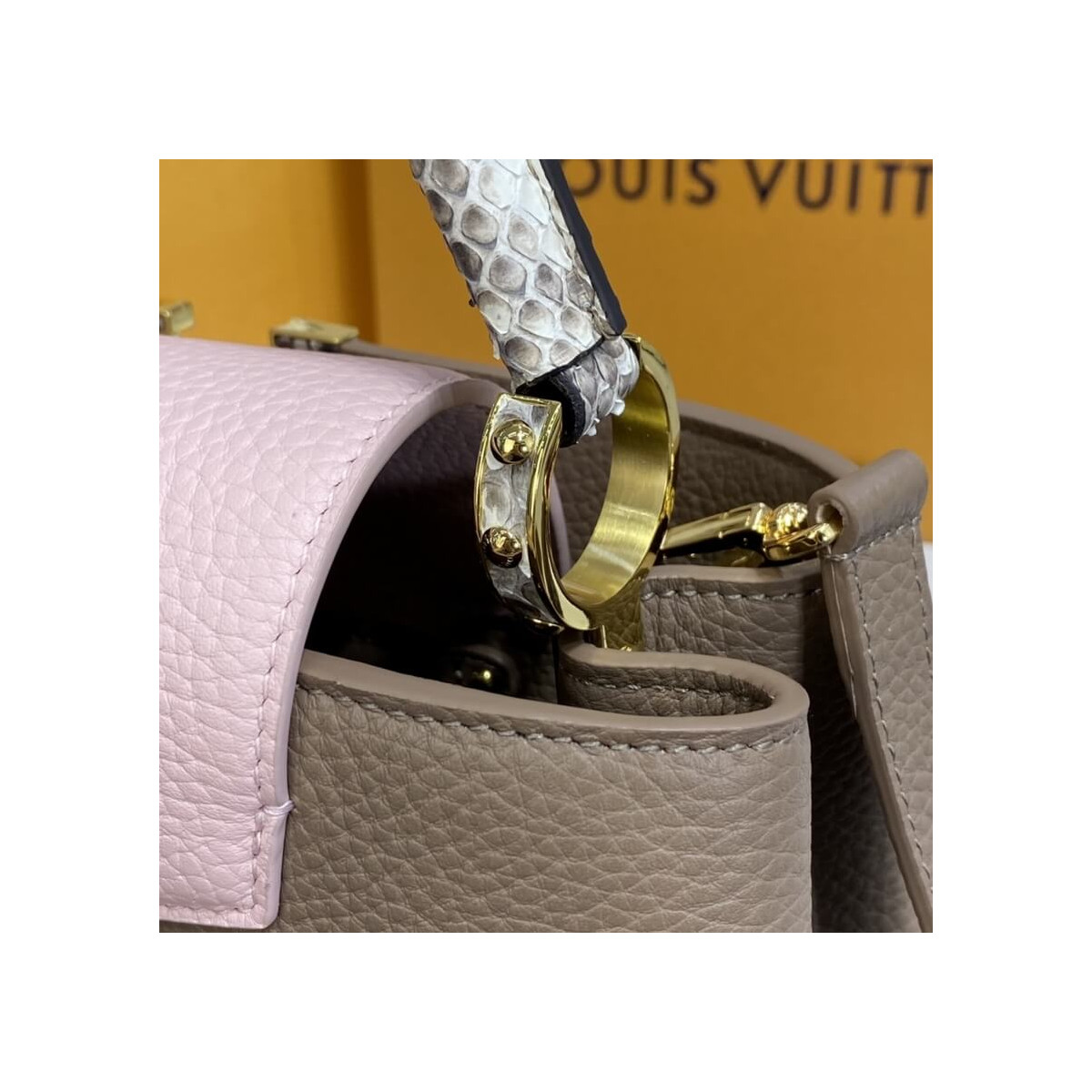 Louis Vuitton Taurillon Leather and Python Capucines MM