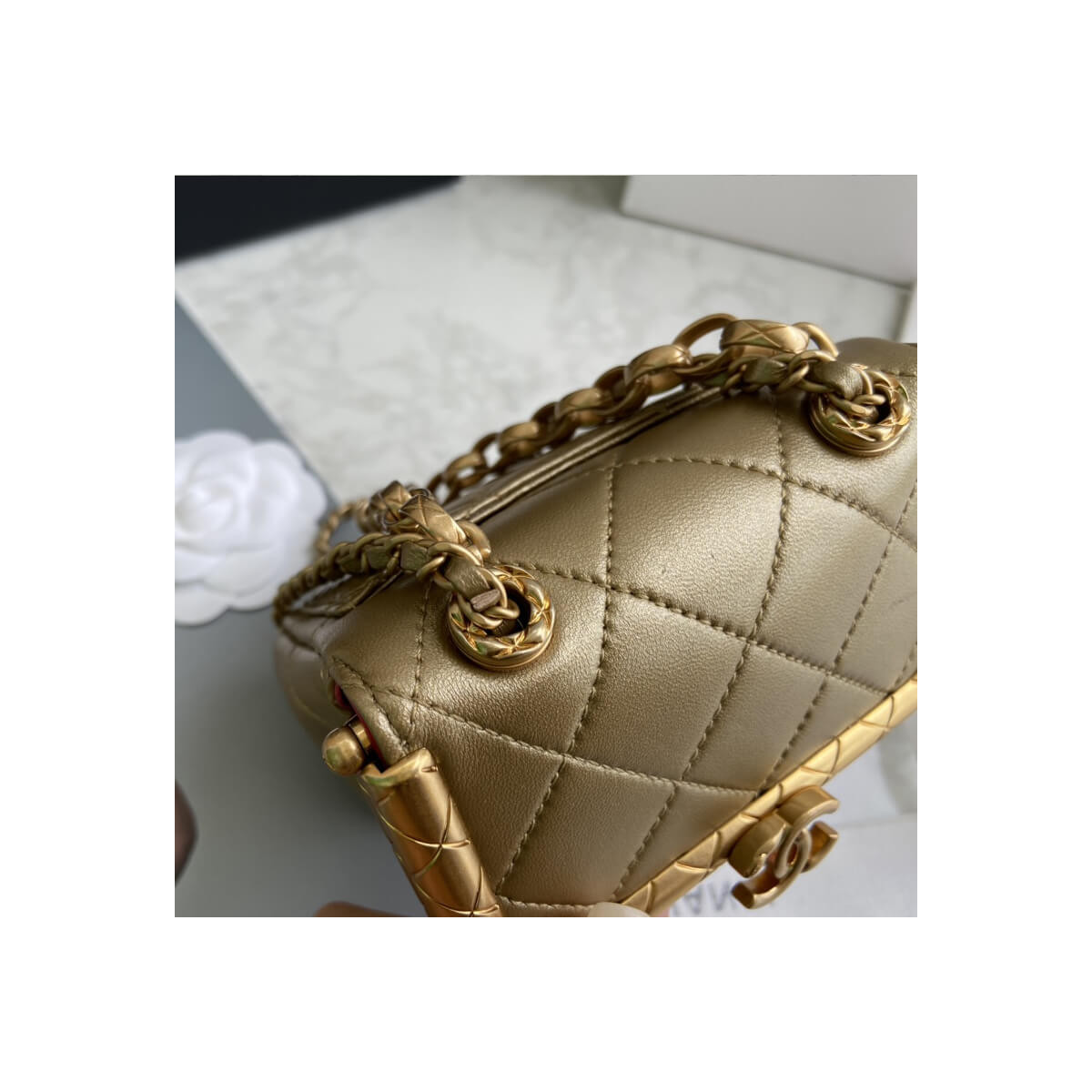 Chanel Small Lambskin Kiss-Lock Bag AS1885