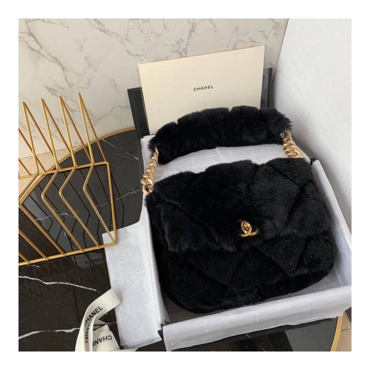 Chanel Shearling Lambskin Flap Bag AS2240