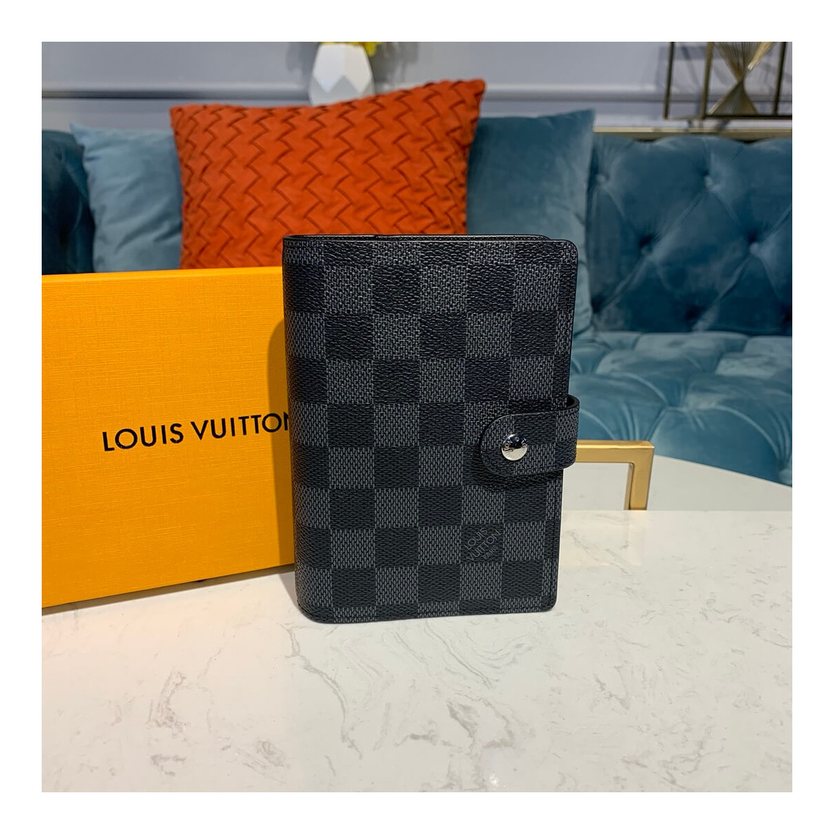 Louis Vuitton Damier Graphite Mickey Print Small Ring Agenda Cover R20005