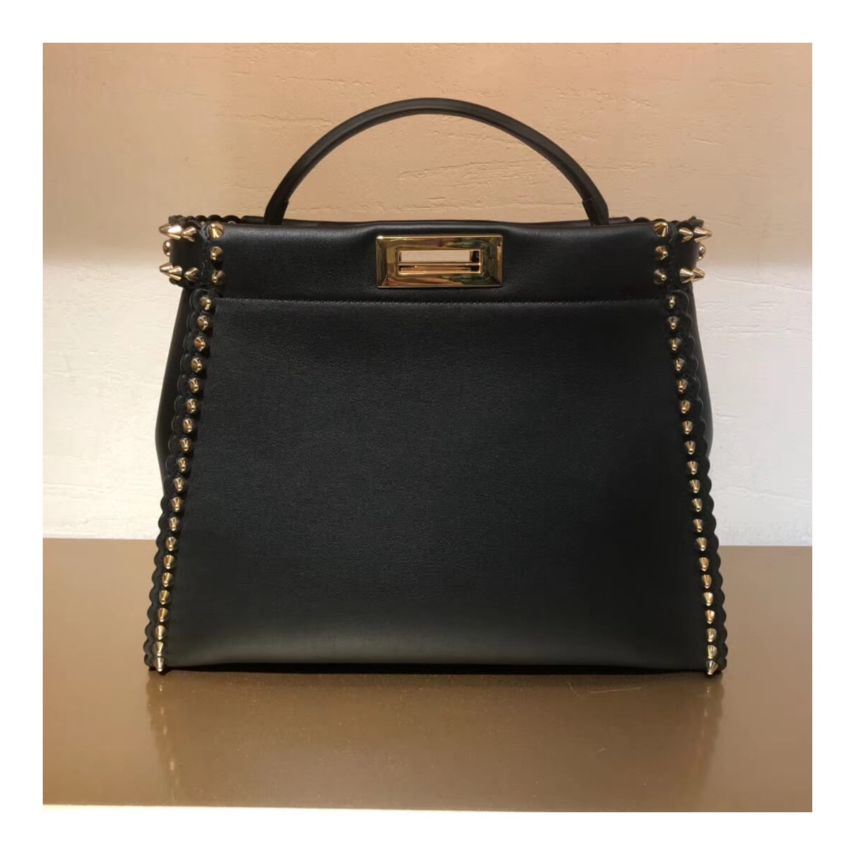 Fendi Peekaboo Medium with Metal-Plated Micro Studs 8BN290