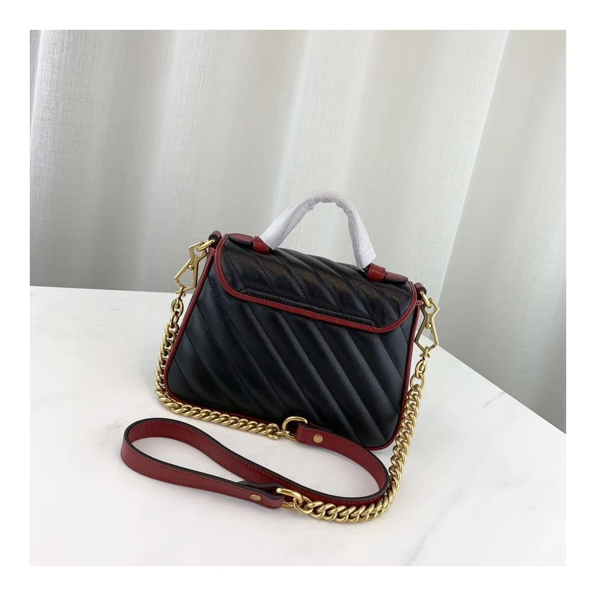 Gucci GG Marmont Mini Top Handle Bag 583571 Black