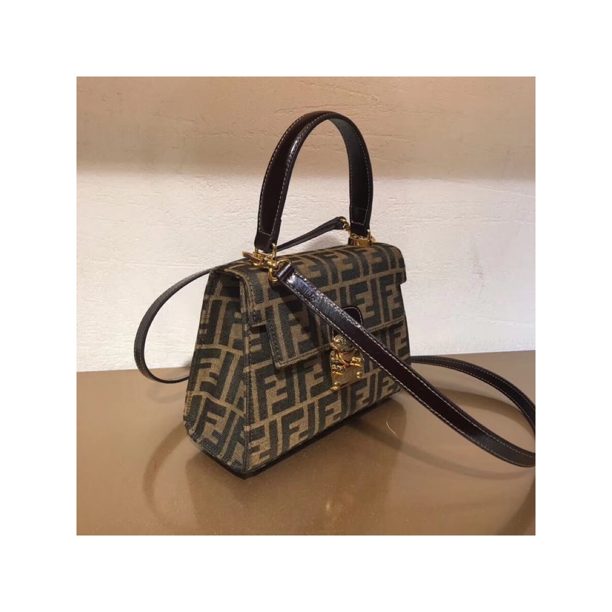 Fendi Vintage Mamma Baguette Zucca Kelley Bag F04