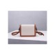 Celine Teen Triomphe Bag in Textile and Natural Calfskin 188882 Tan/White