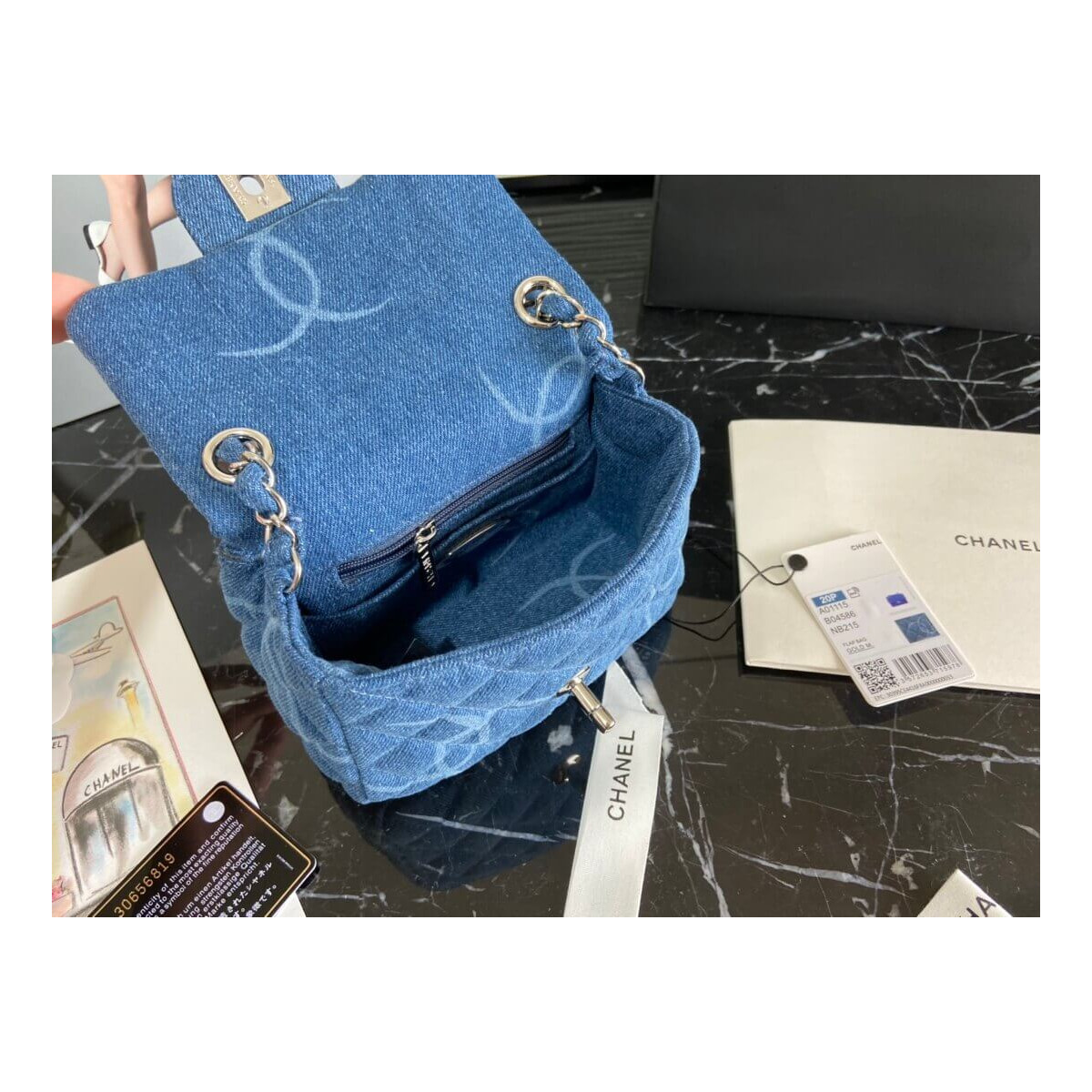 Chanel Denim Classic Flap Mini Bag AS2070