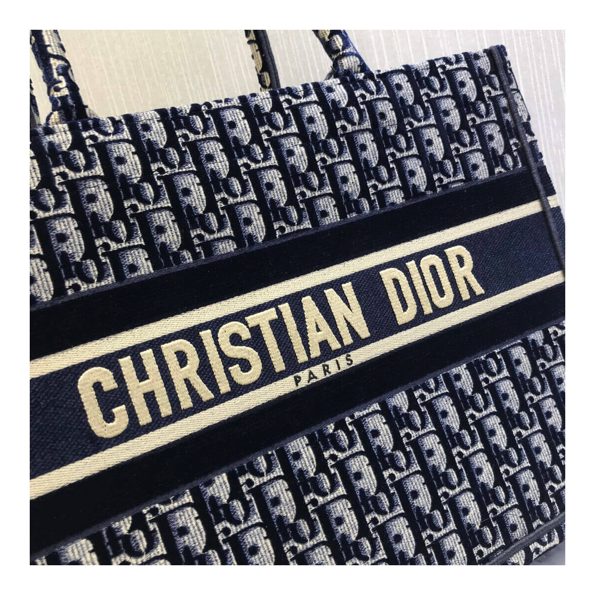 Christian Dior Small Book Tote Embossed Velvet M1296