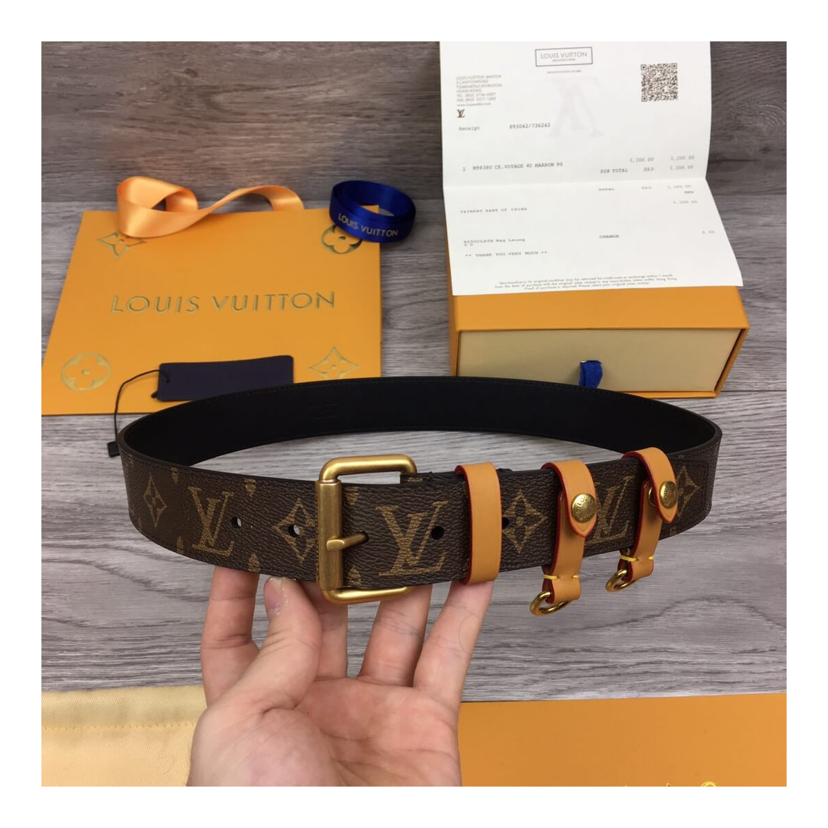 Louis Vuitton Signature 35mm Belt MP134V