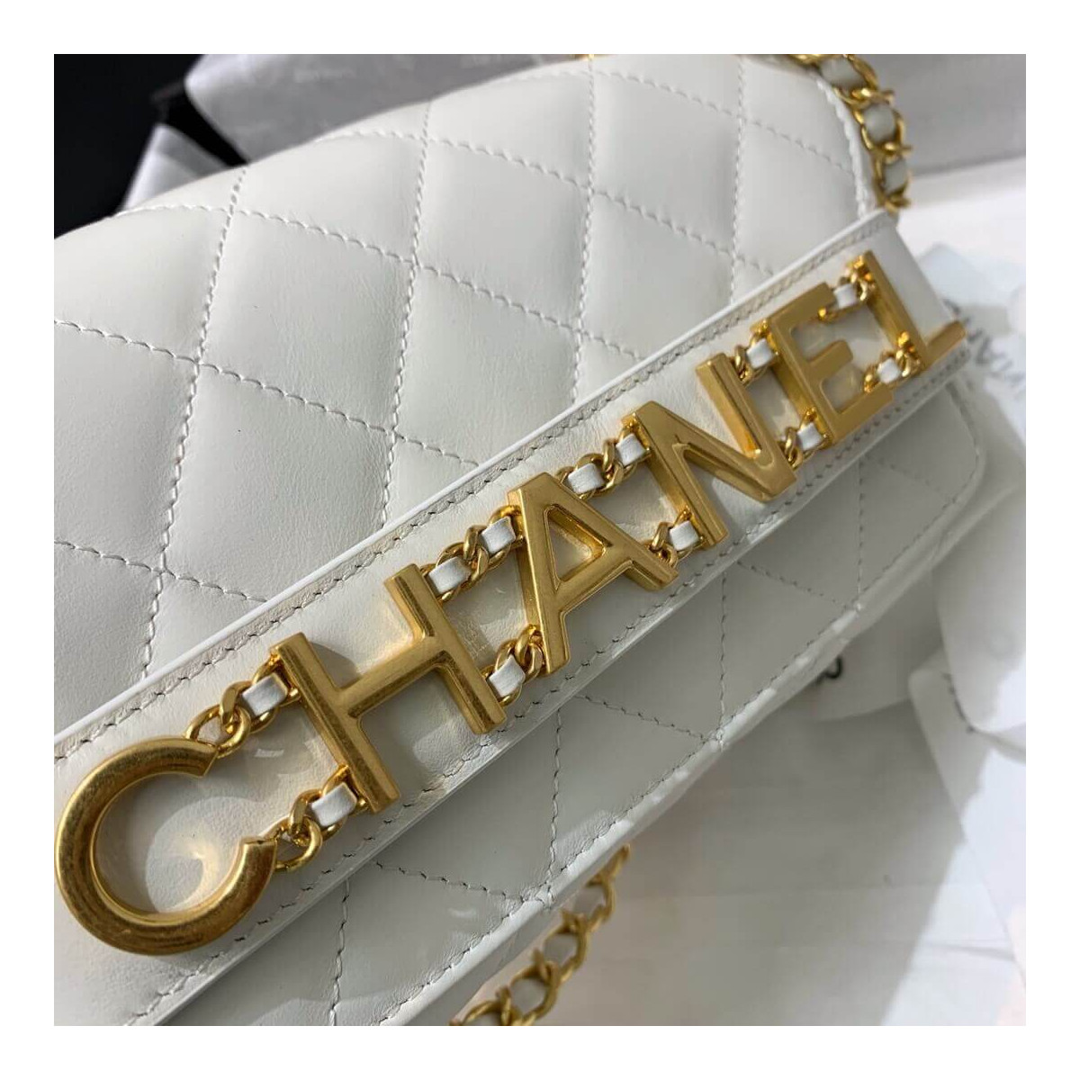 Chanel Front Logo Small Flap Bag AS1490