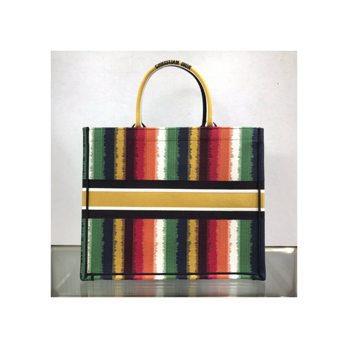 Dior Book Tote Multicolor D-Stripes Embroidery M1286