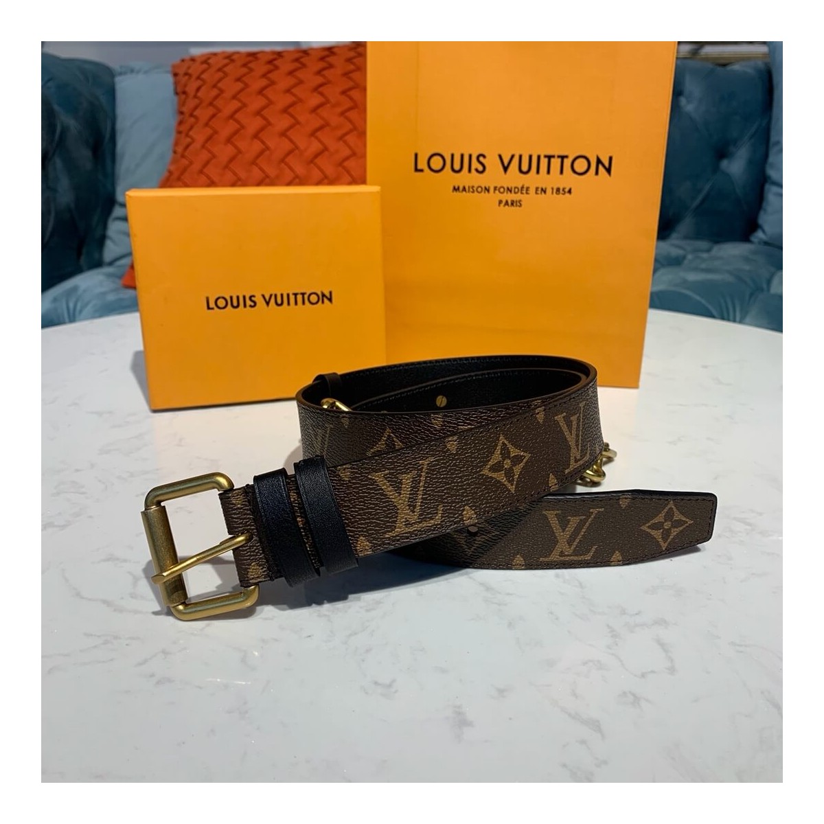 Louis Vuitton Signature Chain 35mm Belt M0180T